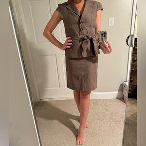 Ann Taylor Brown Tweed Suit